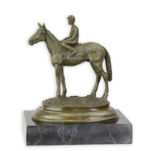 A #BRONZE SCULPTURE OF A HORSE AND RIDER#