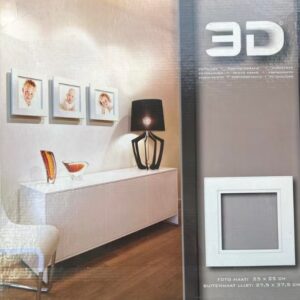 3D Fotolijst - Wit - 25x25 cm foto, 37,5x37,5 cm lijst